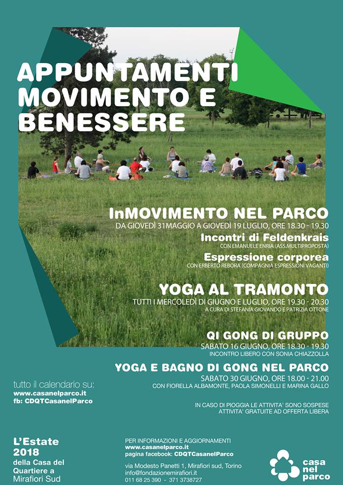 Appuntamenti estivi di benessere alla Casa nel Parco