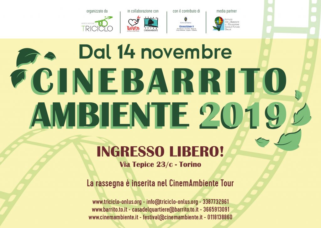 CineBarrito Ambiente 2019 - 5 serate di proiezioni a tema ecologico dal 14 novembre al 12 dicembre